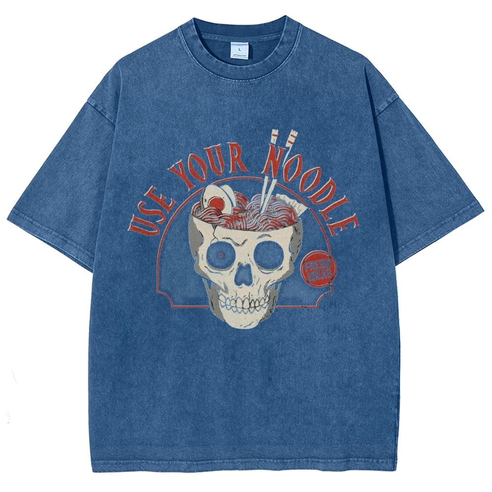 Use Your Noodle Vintage Snowflake Washed T-Shirt-moweekender