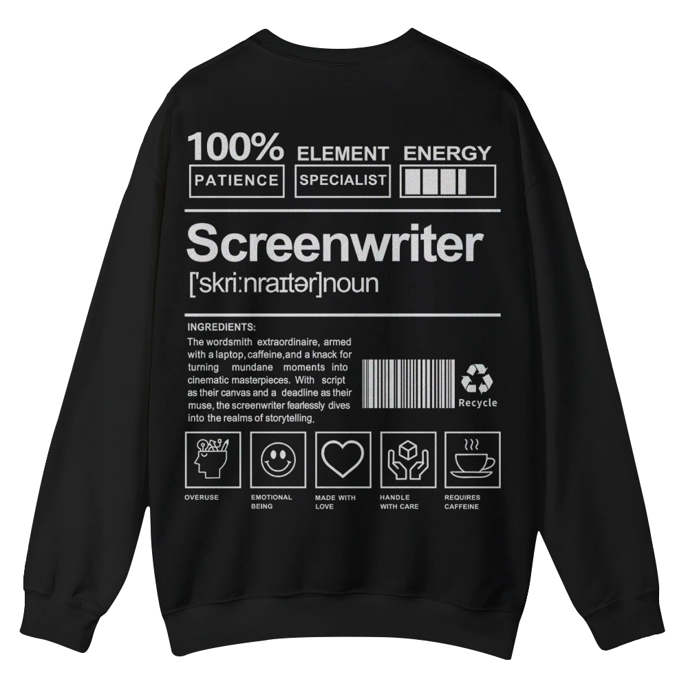 Screenwriter Printed Crew Neck Sweatshirt-moweekender