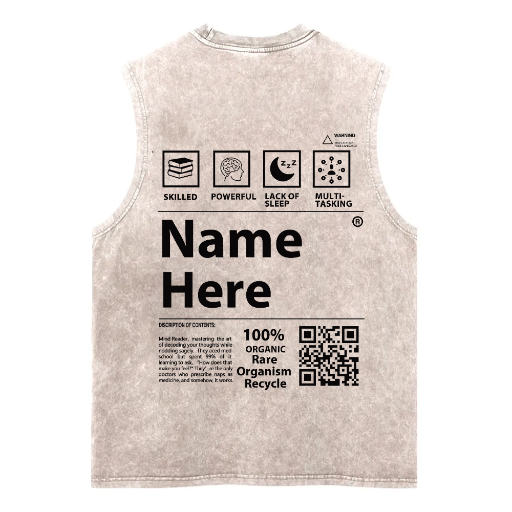 Customized Washed Fitness Tank Top