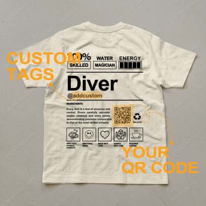 Diver QR Code Custom Unisex Cotton T-Shirt