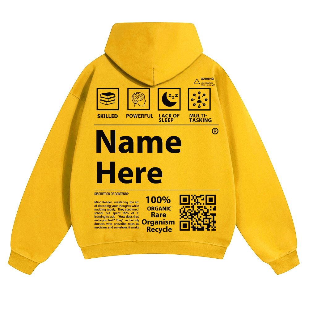 QR Code Customized Unisex Solid Hoodie