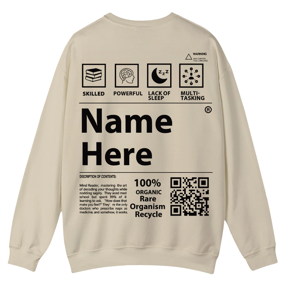 QR Code Customized Unisex Crew Sweatshirt
