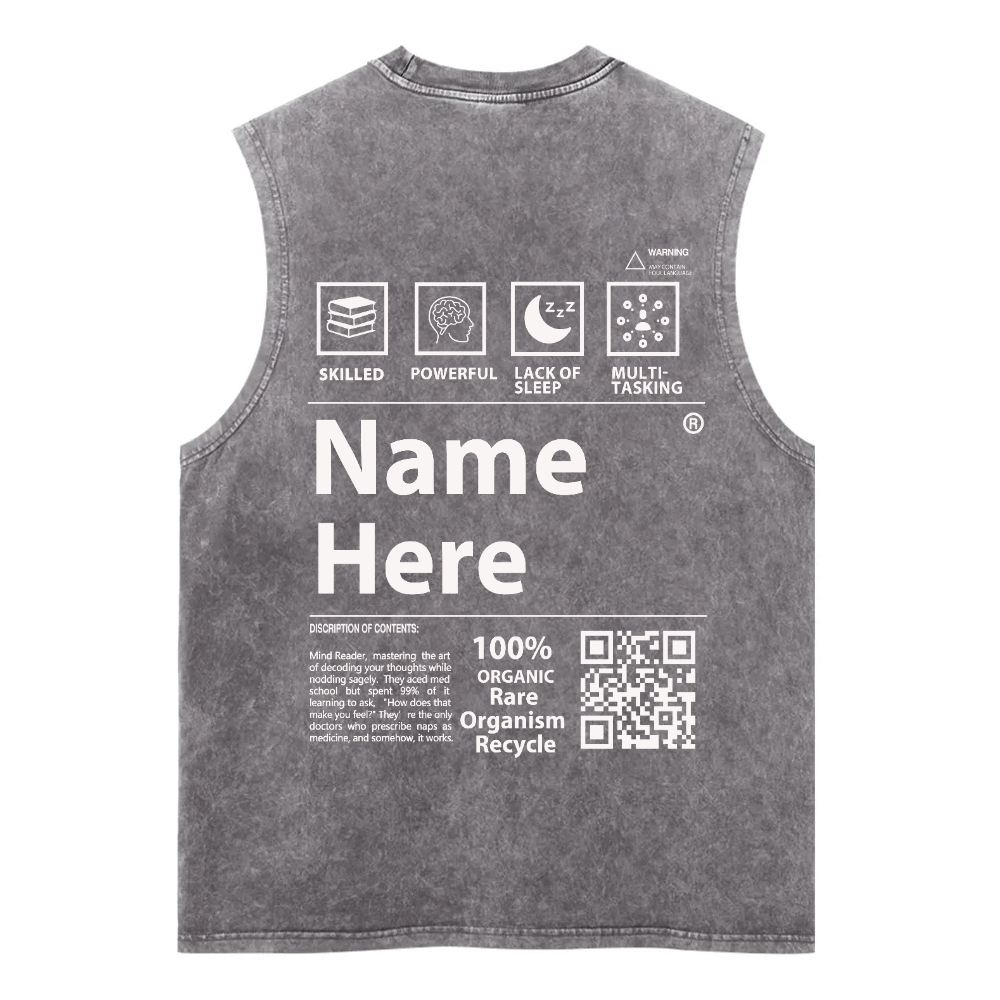 Customized Washed Fitness Tank Top