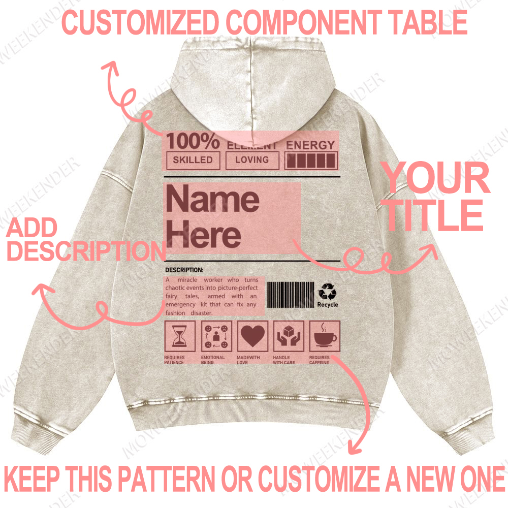 Completely Customized Unisex Fit Vintage Washed Hoodie