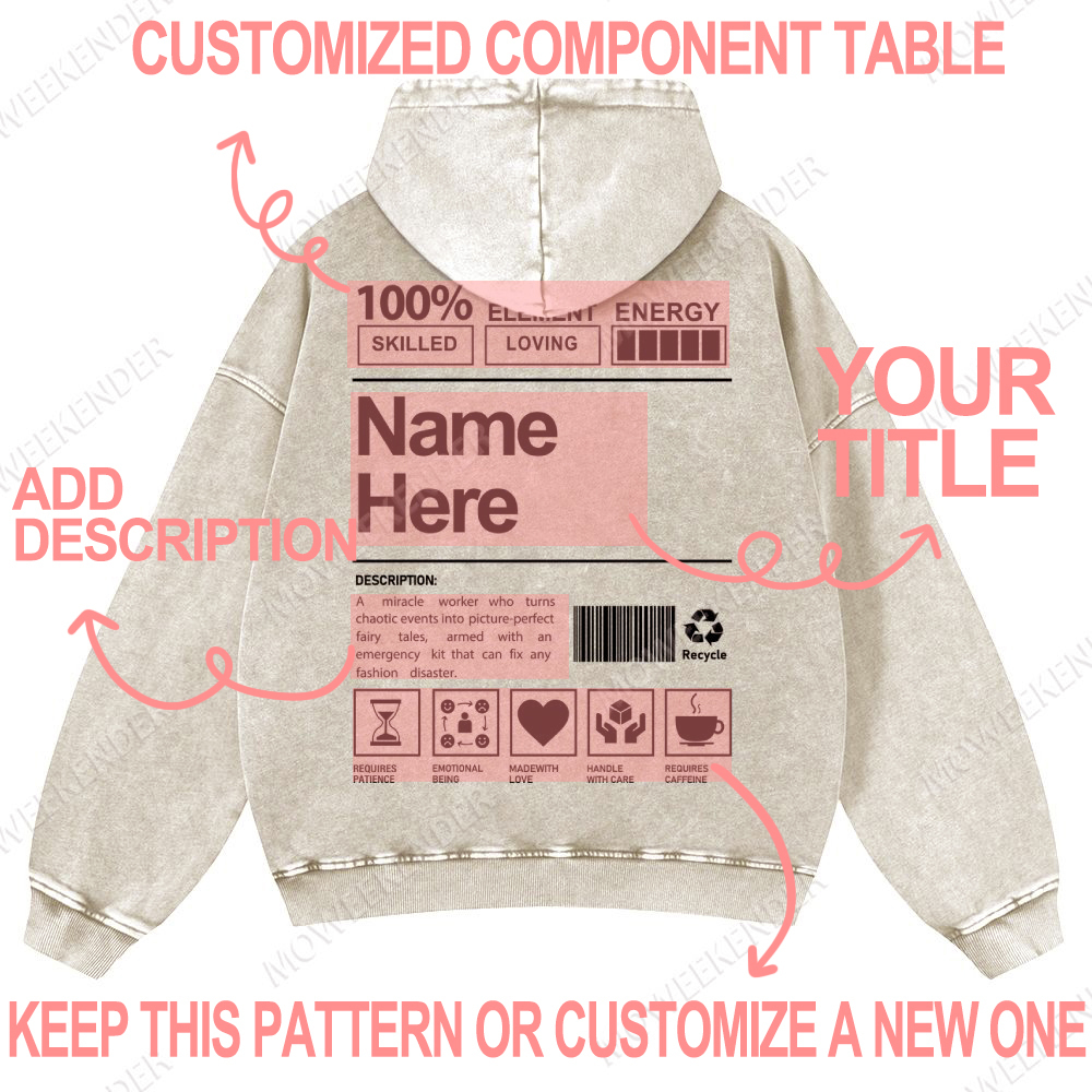 Completely Customized Unisex Fit Vintage Washed Hoodie