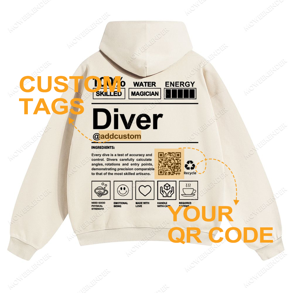 Diver QR Code Custom Unisex pure cotton sweatshirt