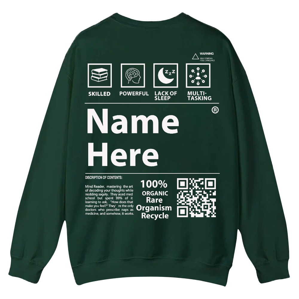 QR Code Customized Unisex Crew Sweatshirt