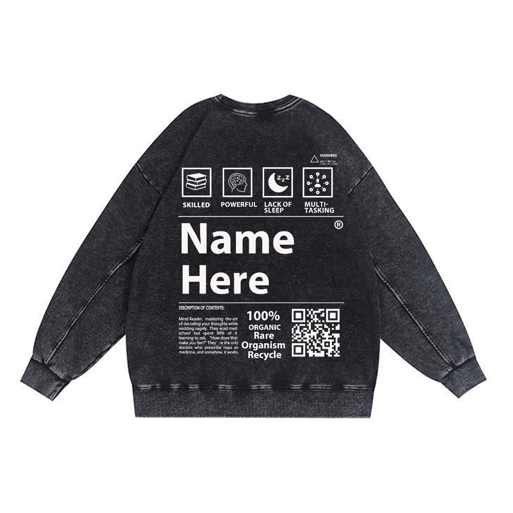 Unisex Fit Washed Crew Sweatshirt