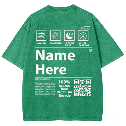 QR Code Customized Unisex Fit Washed T-Shirt