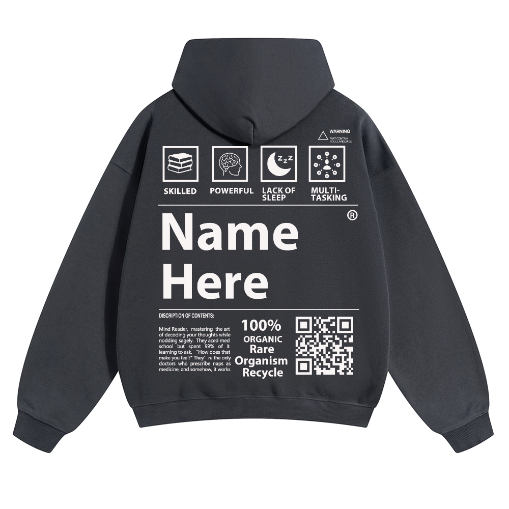 QR Code Customized Unisex Solid Hoodie
