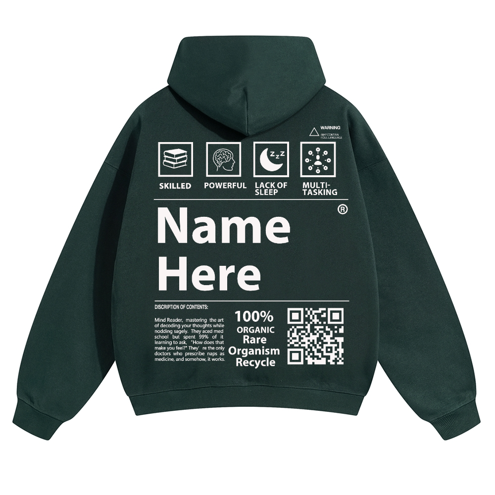 QR Code Customized Unisex Solid Hoodie