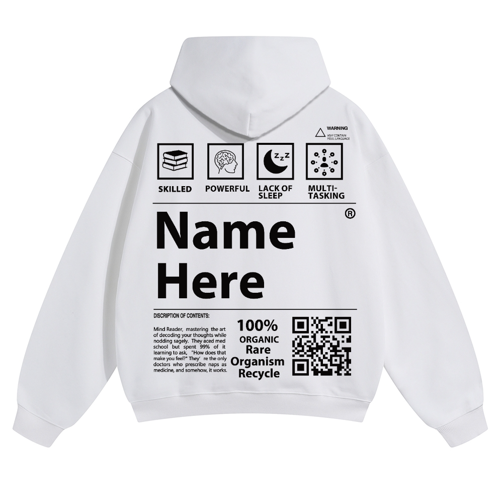 QR Code Customized Unisex Solid Hoodie