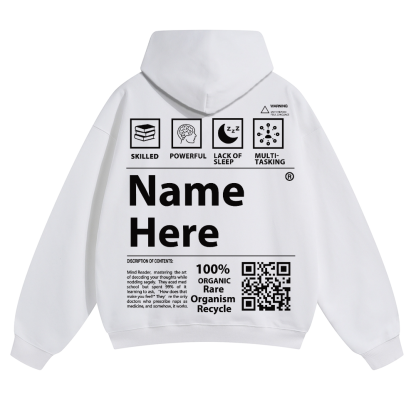 QR Code Customized Unisex Solid Hoodie