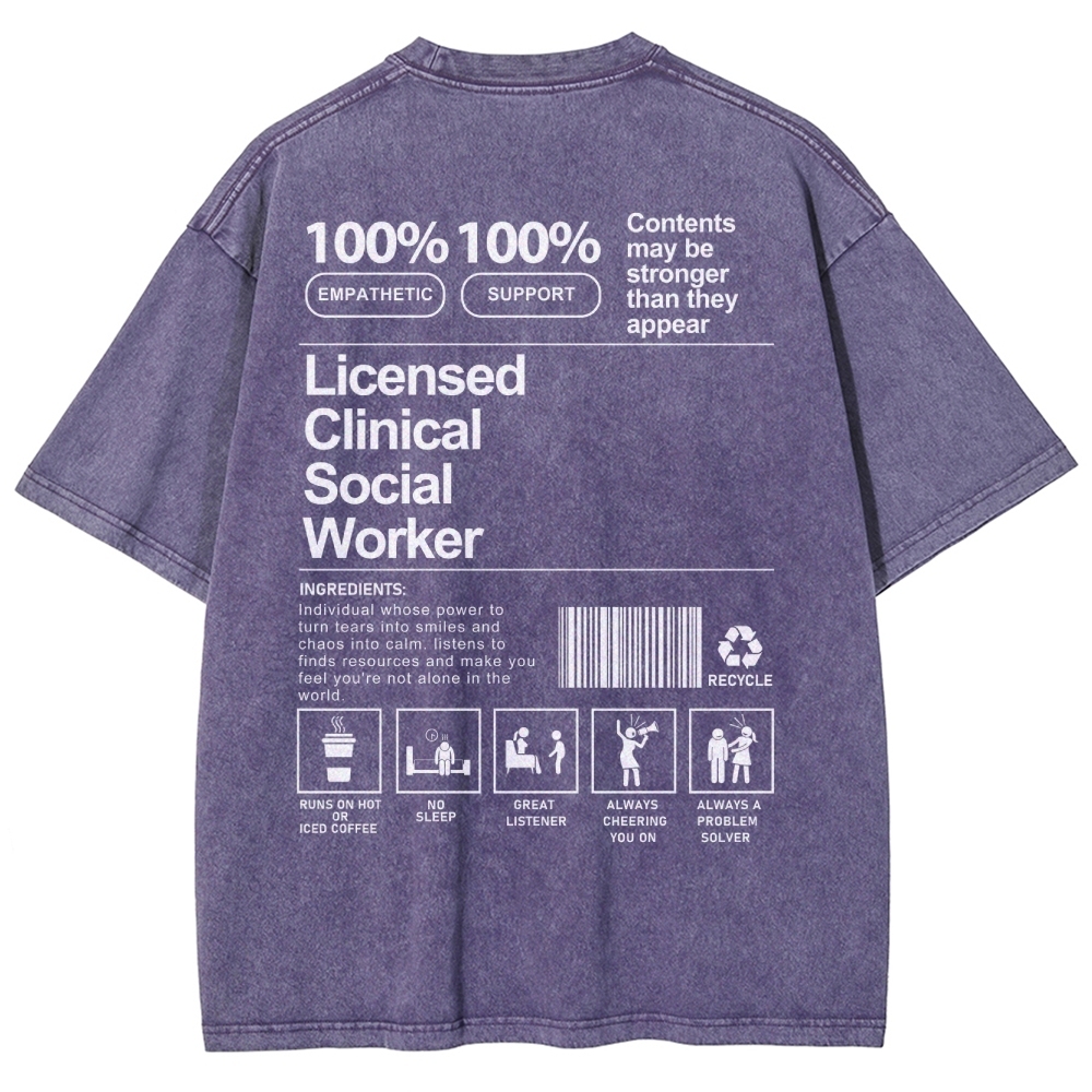 Licensed Clinical Social Worker Unisex Fit Washed T-Shirt-moweekender
