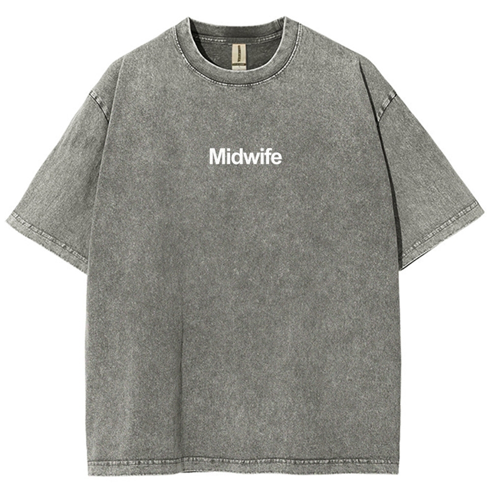 Midwife Unisex Fit Washed T-Shirt-moweekender