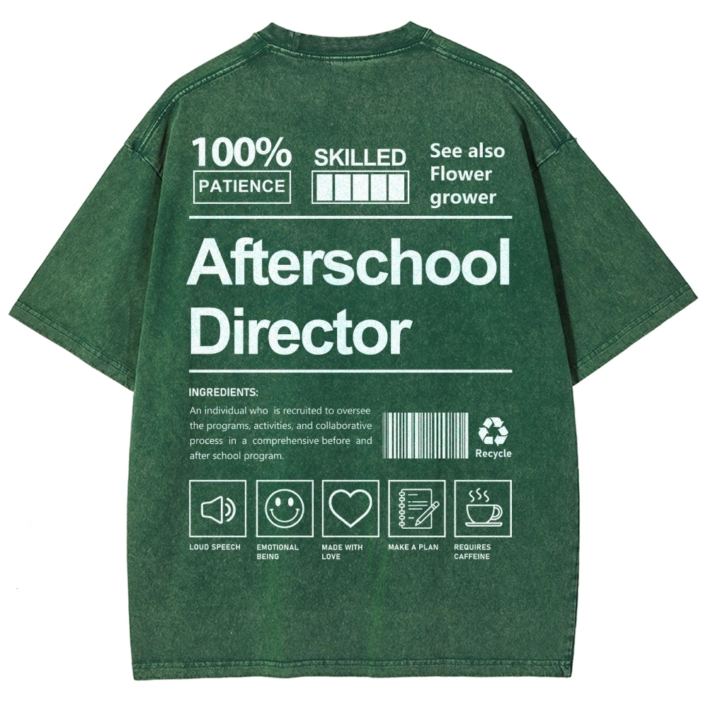 Afterschool Director Unisex Fit Washed T-Shirt-moweekender