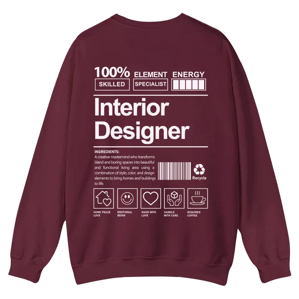 Interior Designer Printed Crew Neck Sweatshirt-moweekender