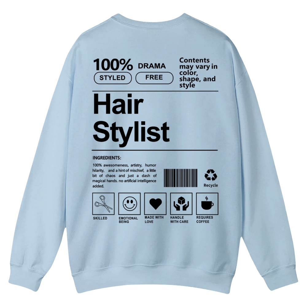 Hair Stylist Pattern Crew Neck Sweatshirt-moweekender