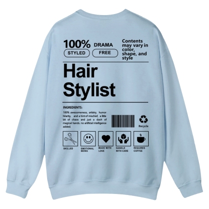 Hair Stylist Pattern Crew Neck Sweatshirt-moweekender