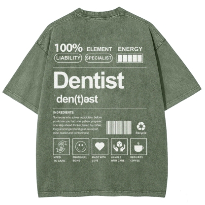 Dentist Unisex Fit Washed T-Shirt-moweekender