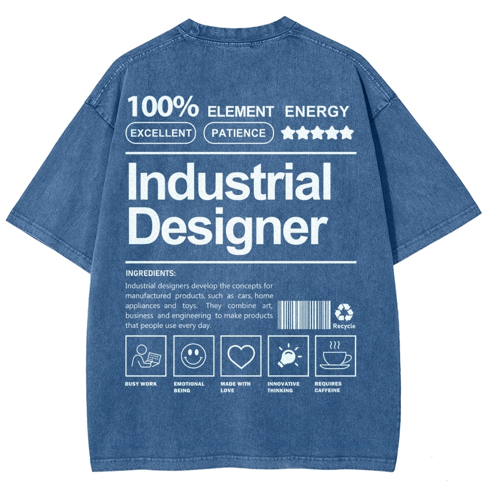 Industrial Designer Unisex Fit Washed T-Shirt-moweekender