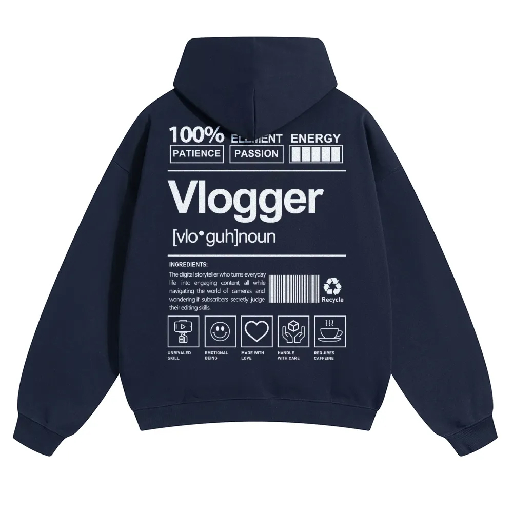 Vlogger Unisex Casual Anime Print Hoodie-moweekender