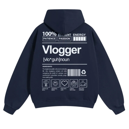 Vlogger Unisex Casual Anime Print Hoodie-moweekender