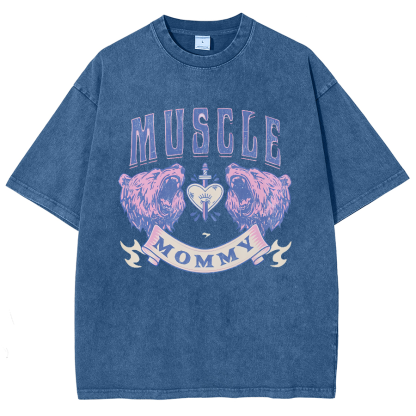 Muscle Mommy Unisex Fit Washed Oversized T-Shirt-moweekender