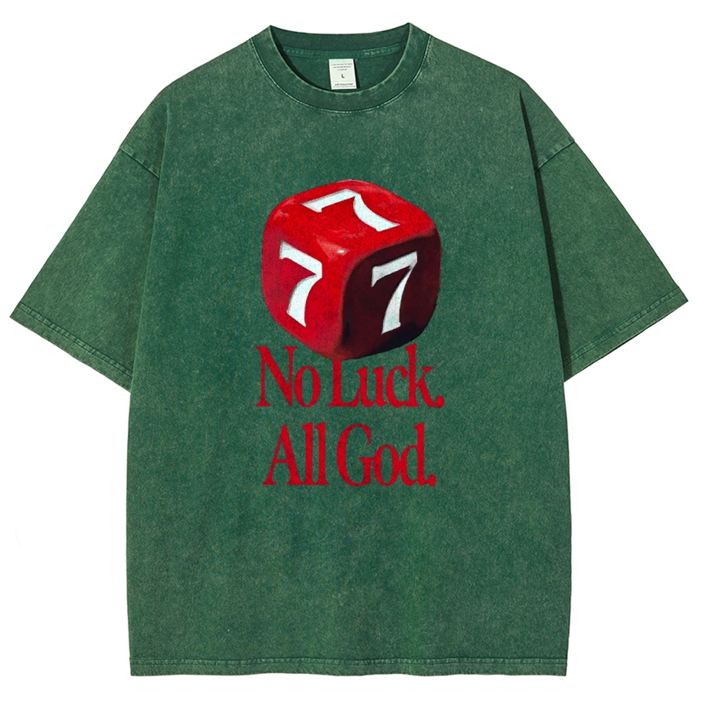 Not Luck All God Vintage Snowflake Washed T-Shirt-moweekender