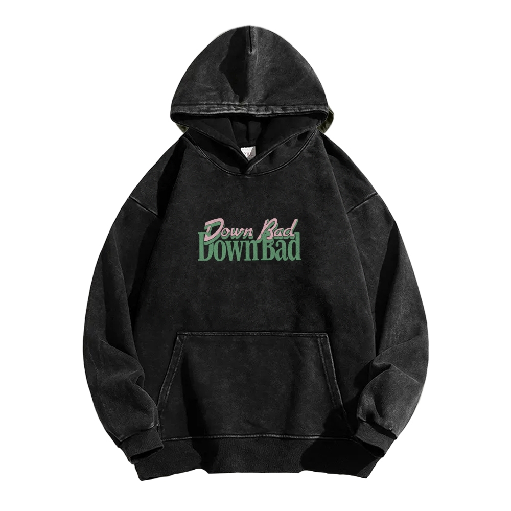 Down Bad Crying At The Gym Casual Washed Hoodie-moweekender