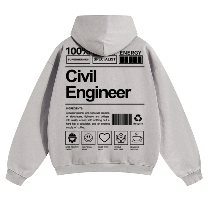 Civil Engineer Unisex Casual Anime Print Hoodie-moweekender