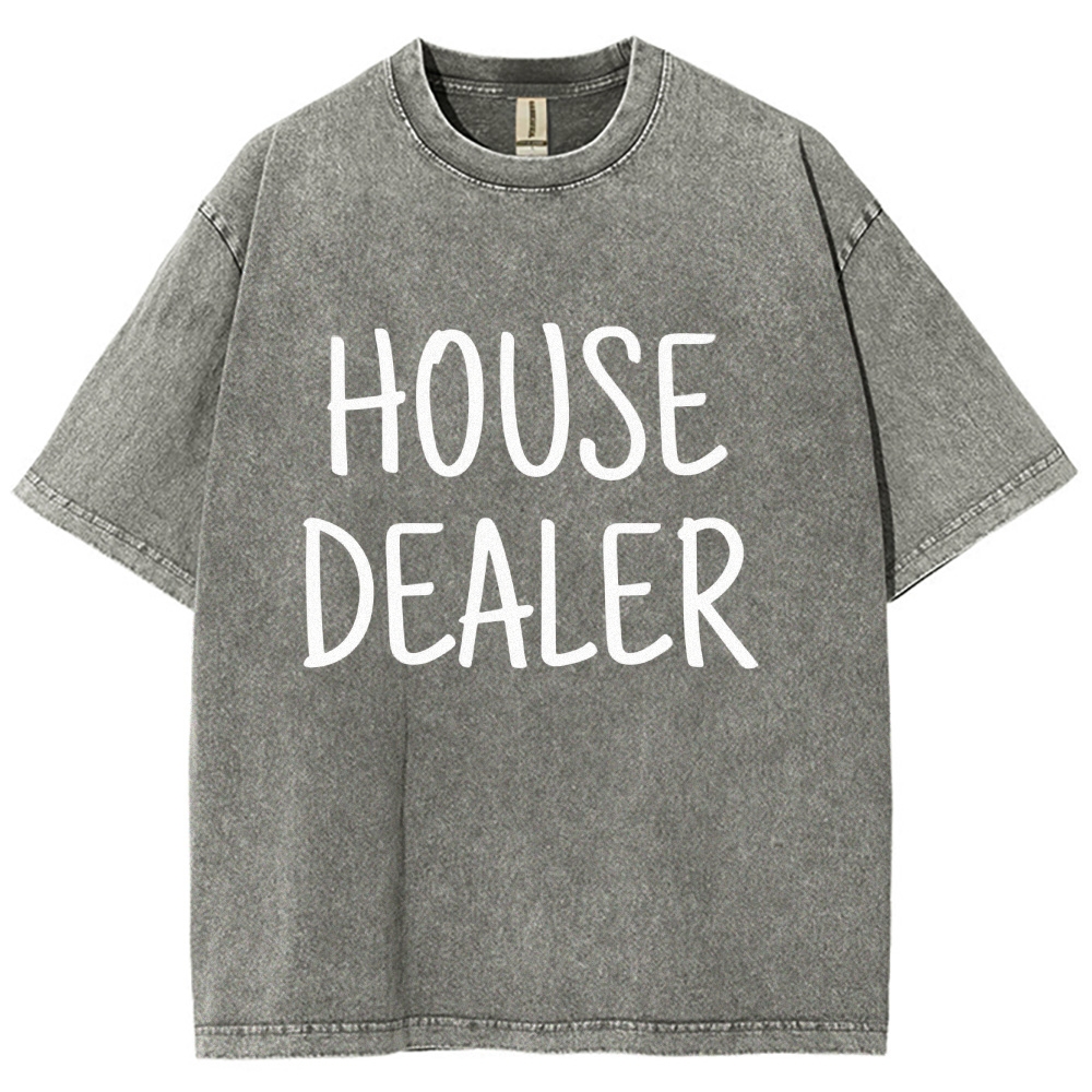 house dealer Unisex Fit Washed T-Shirt-moweekender