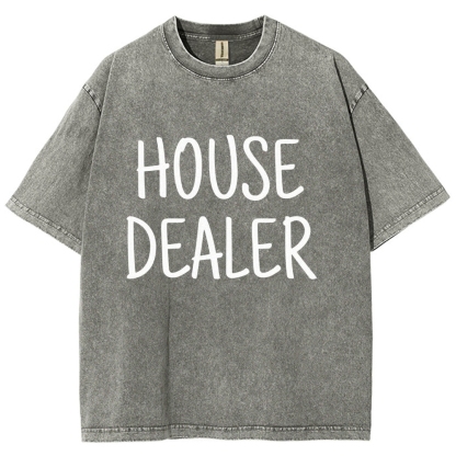 house dealer Unisex Fit Washed T-Shirt-moweekender