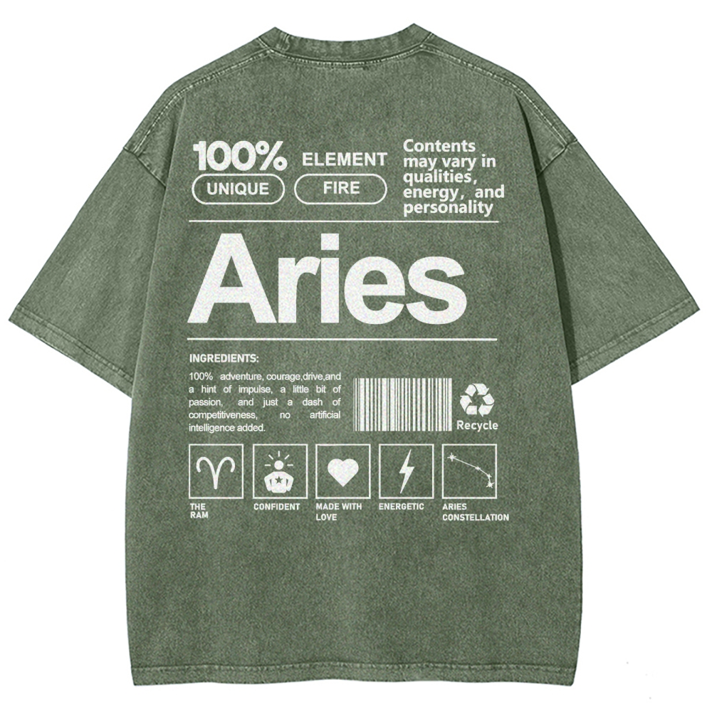 Aries Unisex Fit Washed T-Shirt