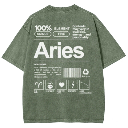 Aries Unisex Fit Washed T-Shirt