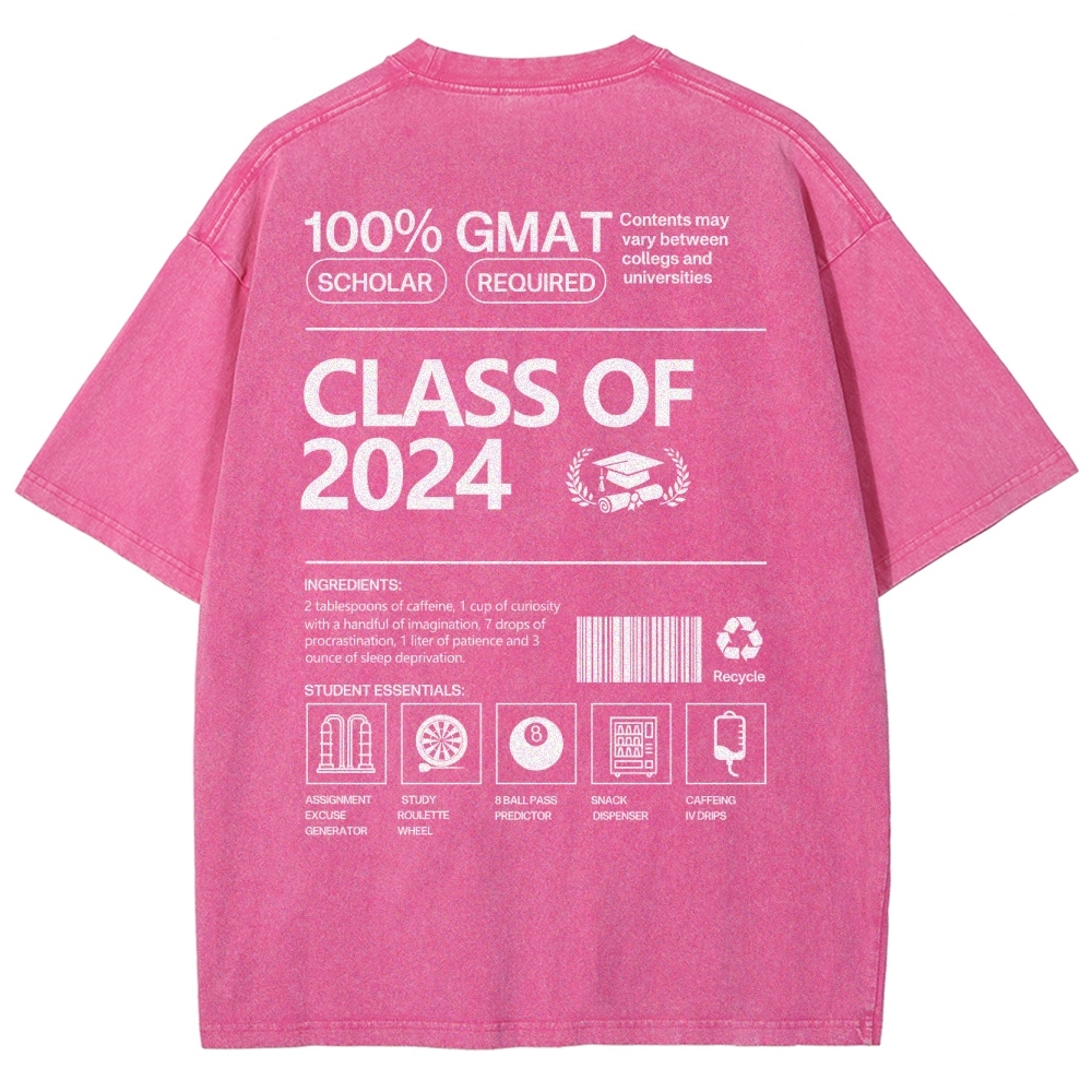 CLASS OF 2024 UNISEX FIT WASHED T-SHIRT-moweekender