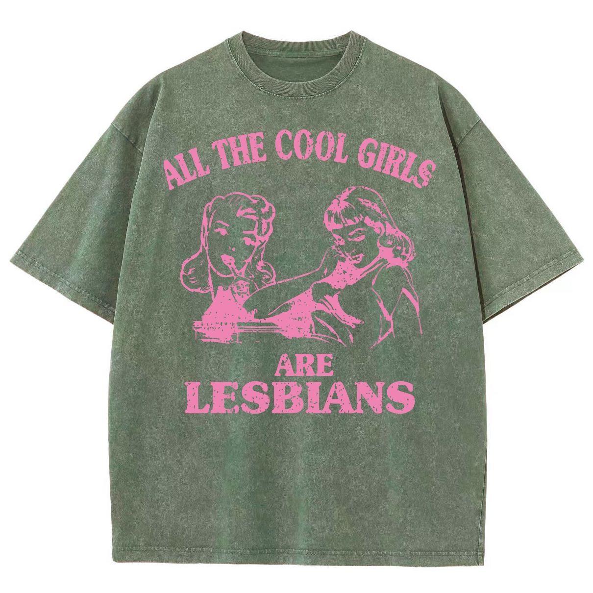 We Are Lesbians Washed Oversized T-Shirt-moweekender