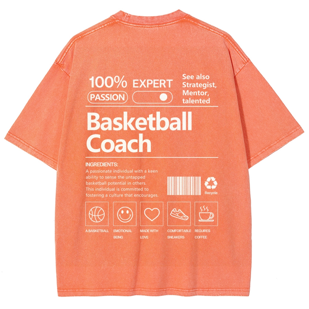 Basketball Coach Unisex Fit Washed T-Shirt-moweekender