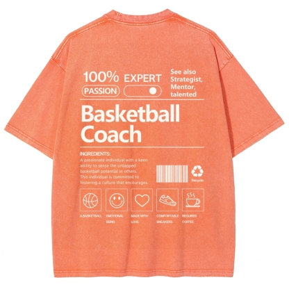 Basketball Coach Unisex Fit Washed T-Shirt-moweekender