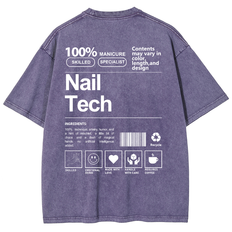 Nail Tech Unisex Fit Washed T-Shirt-moweekender
