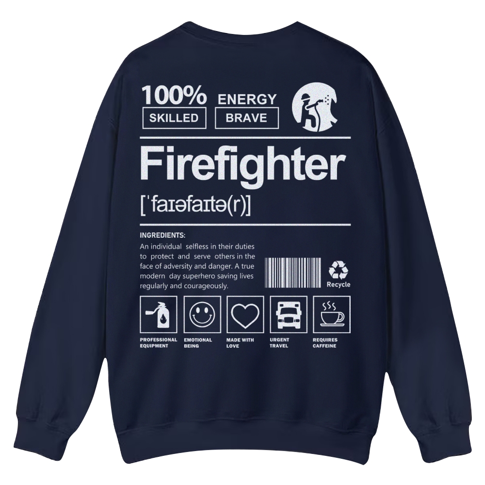 Firefighter Casual Crewneck Sweatshirt-moweekender