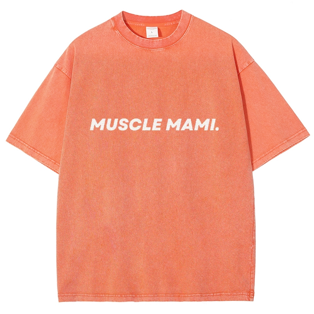 Muscle Mami Vintage Snowflake Washed T-Shirt-moweekender