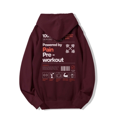 Powered By Pain Pre-Workout Casual Hoodie-moweekender