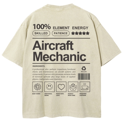 Aircraft Mechanic Unisex Fit Washed T-Shirt-moweekender
