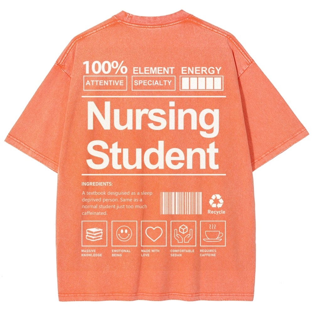 Nursing Student Unisex Fit Washed T-Shirt