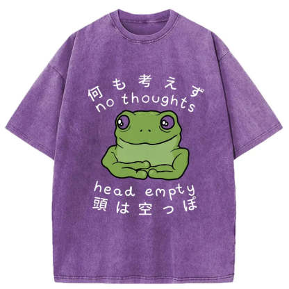 Head Empty Frog Washed Vintage T-Shirt-moweekender