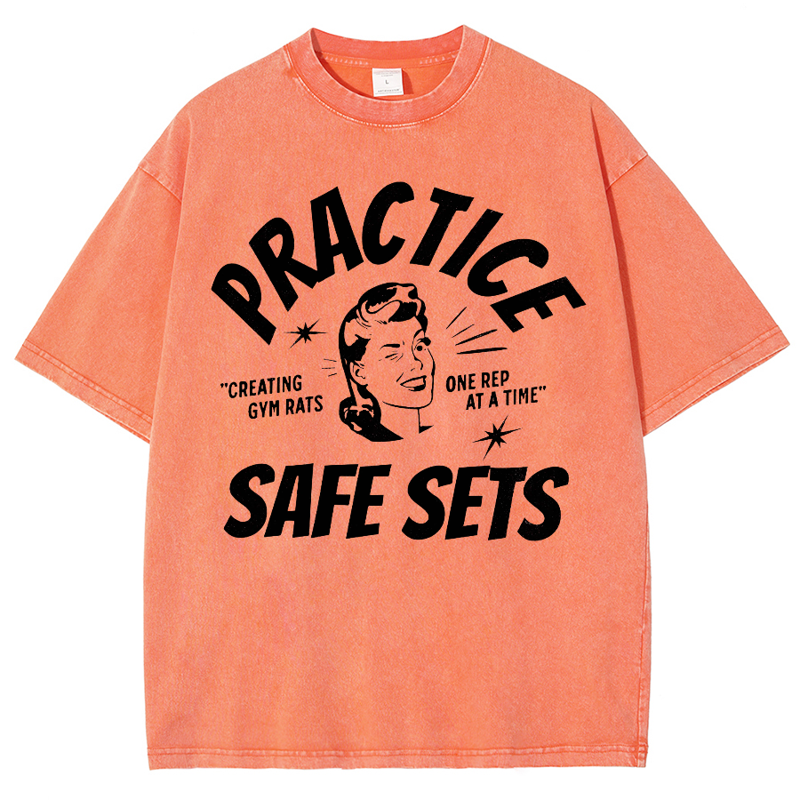 Practice Safe Sets Unisex Fit Washed Oversized T-Shirt-moweekender