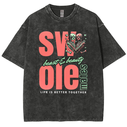 Life Is Better Together Unisex Fit Washed T-Shirt-moweekender