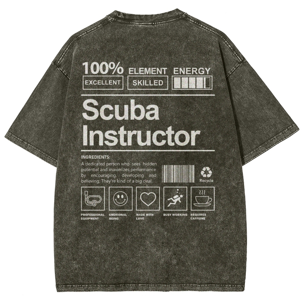 Scuba Instructor Unisex Fit Washed T-Shirt