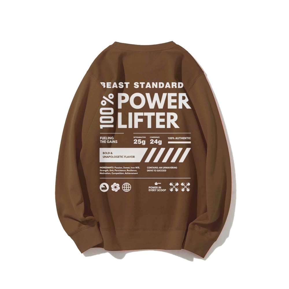 Power Lifter Casual Crew Neck Sweatshirt-moweekender